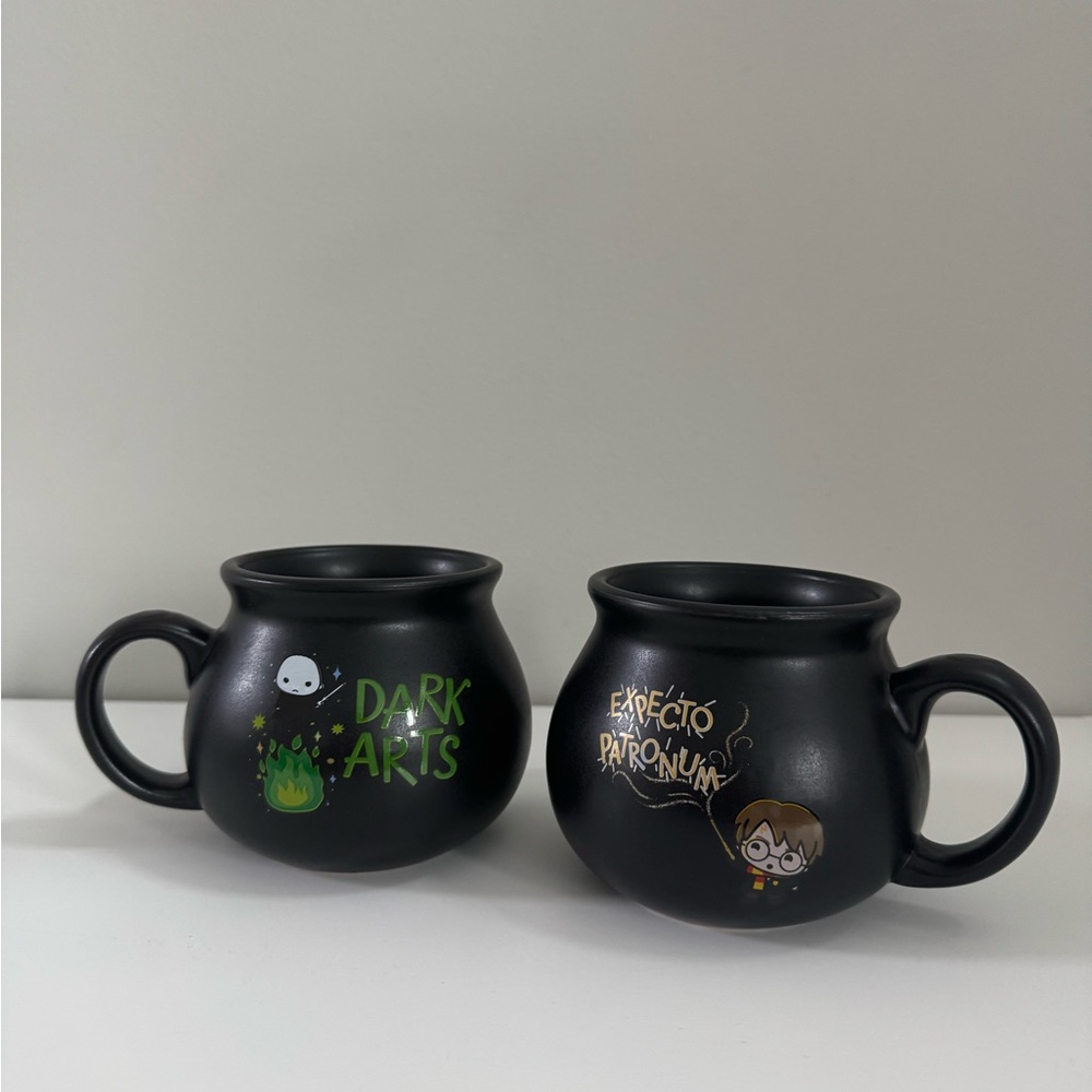Harry Potter & Voldemort Black Cauldron Stoneware Coffee Mugs